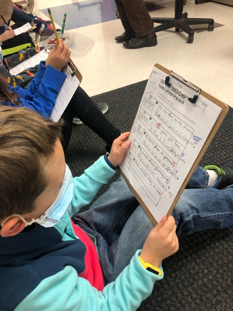 second grader editing