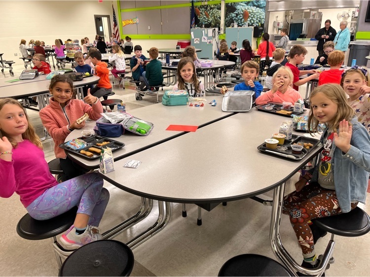 friends together at lunch